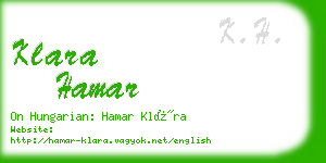 klara hamar business card